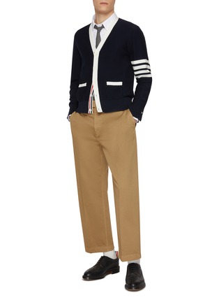 Figure View - Click To Enlarge - THOM BROWNE - Hector 4 Bar Cotton Cardigan