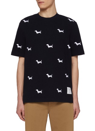 Main View - Click To Enlarge - THOM BROWNE - Embroidered Hector Cotton T-Shirt