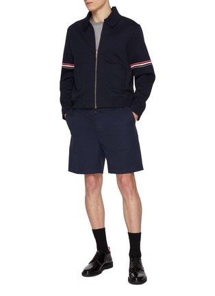 Figure View - Click To Enlarge - THOM BROWNE - Typewriter RWB Grosgrain Chino Shorts