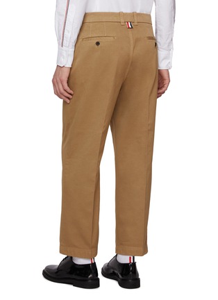 Back View - Click To Enlarge - THOM BROWNE - Cropped Cotton Straight Leg Chino Pants