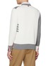 Back View - Click To Enlarge - THOM BROWNE - Two-Tone Four Bar Rib Cotton Cardigan