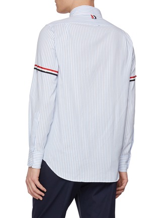 Back View - Click To Enlarge - THOM BROWNE - University Stripe RWB Armband Cotton Shirt