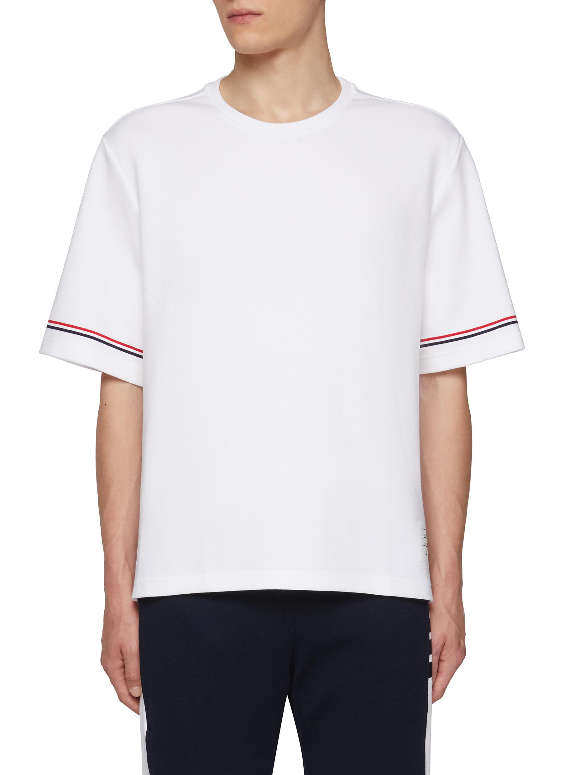 THOM BROWNE | RWB Sleeves Cotton Rugby T-Shirt | Men | Lane