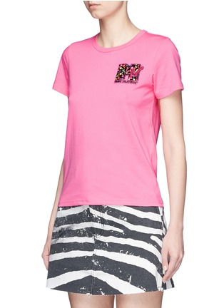 Front View - Click To Enlarge - MARC JACOBS - x MTV sequin logo jersey T-shirt