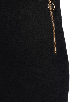 Detail View - Click To Enlarge - MO&CO. EDITION 10 - Mock wrap woven wool skirt