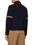 Back View - Click To Enlarge - THOM BROWNE - RWB Armband Zip Up Cotton Blend Jacket