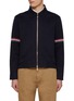 Main View - Click To Enlarge - THOM BROWNE - RWB Armband Zip Up Cotton Blend Jacket