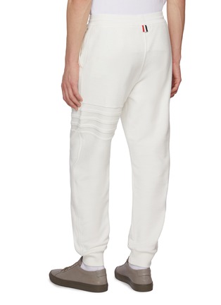 Back View - Click To Enlarge - THOM BROWNE - Tonal Four Bar Cotton Sweatpants