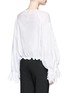 Back View - Click To Enlarge - CHLOÉ - Pineapple broderie anglaise bell sleeve blouse