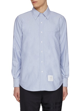 Main View - Click To Enlarge - THOM BROWNE - RWB Back Piping Cotton Oxford Shirt