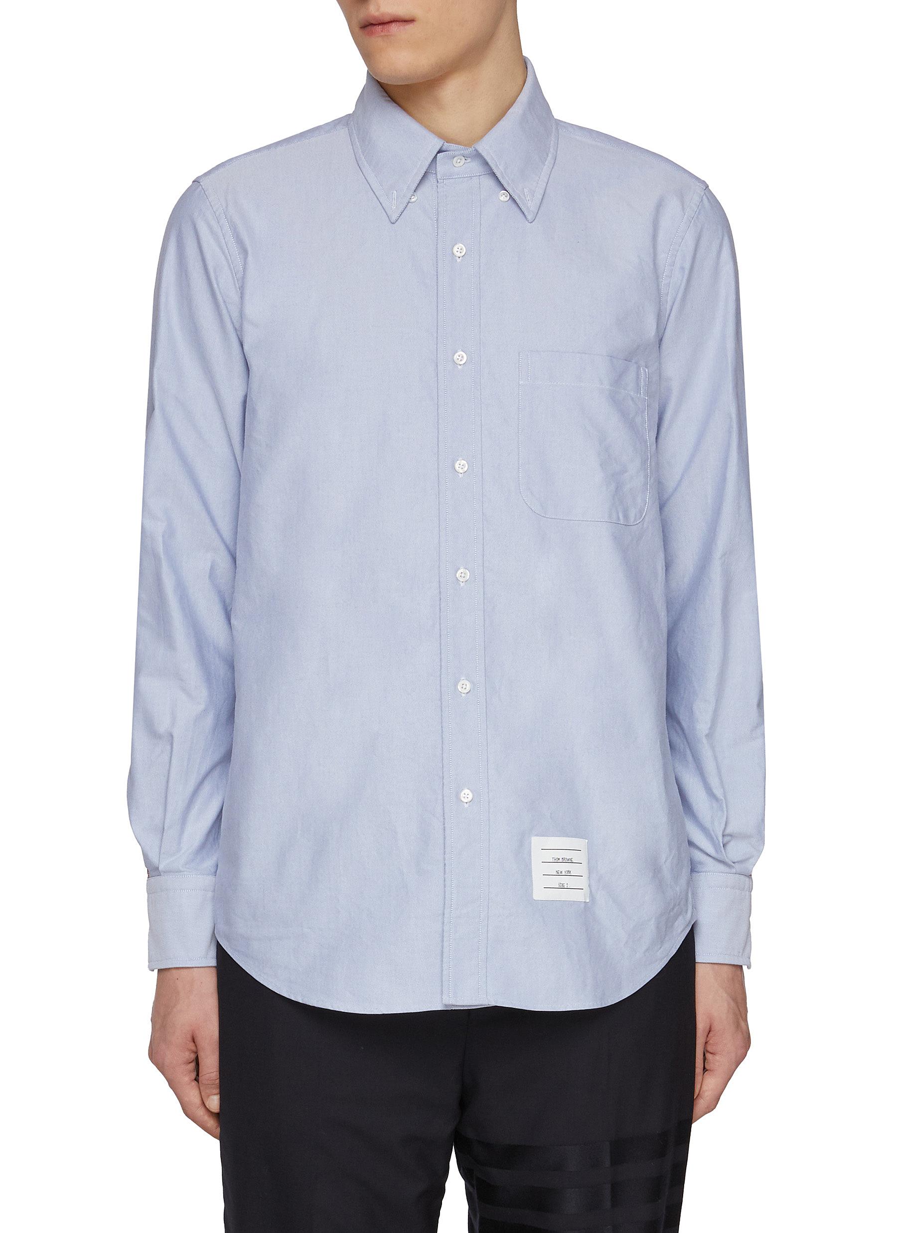 ■THOM BROWNE■ RWB Point Shirt One Piece Light Blue FDS002E Thom Browne RWB Trim Shirt Dress | Blue | FARFETCH CA
