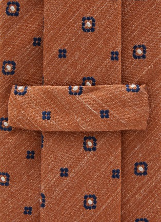 Detail View - Click To Enlarge - STEFANOBIGI MILANO - Floral Rhombic Linen Silk Tie