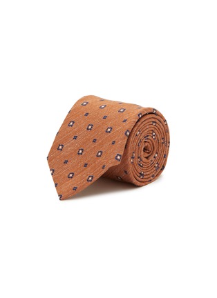 Main View - Click To Enlarge - STEFANOBIGI MILANO - Floral Rhombic Linen Silk Tie