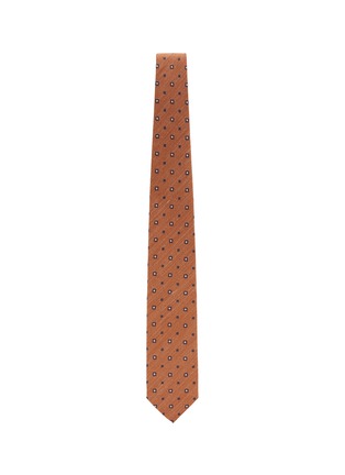 Figure View - Click To Enlarge - STEFANOBIGI MILANO - Floral Rhombic Linen Silk Tie