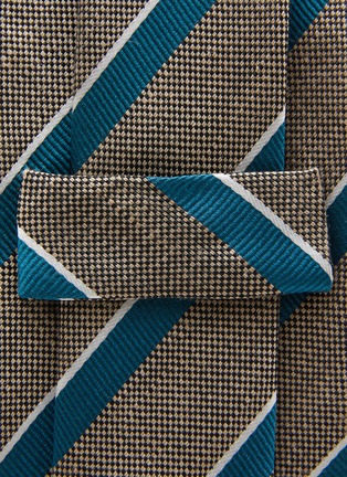 Detail View - Click To Enlarge - STEFANOBIGI MILANO - Striped Silk Linen Tie