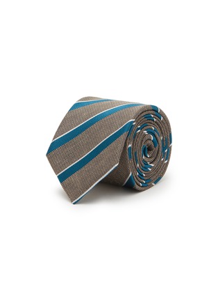 Main View - Click To Enlarge - STEFANOBIGI MILANO - Striped Silk Linen Tie