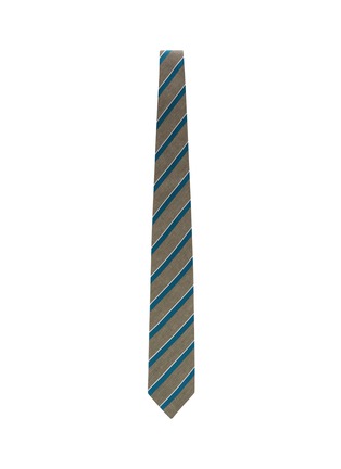 Figure View - Click To Enlarge - STEFANOBIGI MILANO - Striped Silk Linen Tie