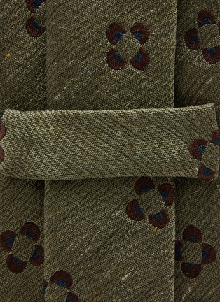 Detail View - Click To Enlarge - STEFANOBIGI MILANO - Floral Silk Linen Tie