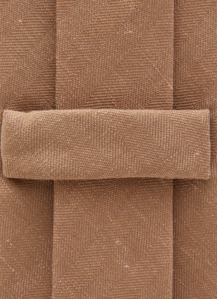 Detail View - Click To Enlarge - STEFANOBIGI MILANO - Drap Harringnone Wool Linen Tie