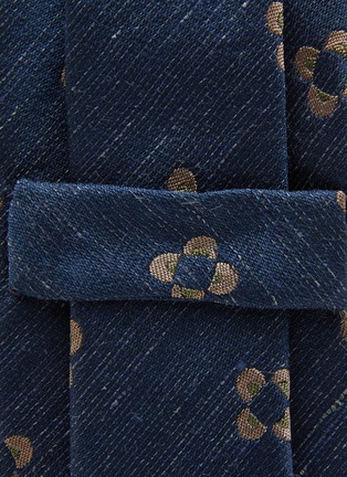 Detail View - Click To Enlarge - STEFANOBIGI MILANO - Floral Silk Linen Tie