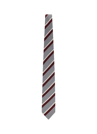 Figure View - Click To Enlarge - STEFANOBIGI MILANO - Pin Striped Silk Linen Tie