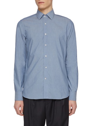 Main View - Click To Enlarge - CANALI - Point Collar Cotton Shirt