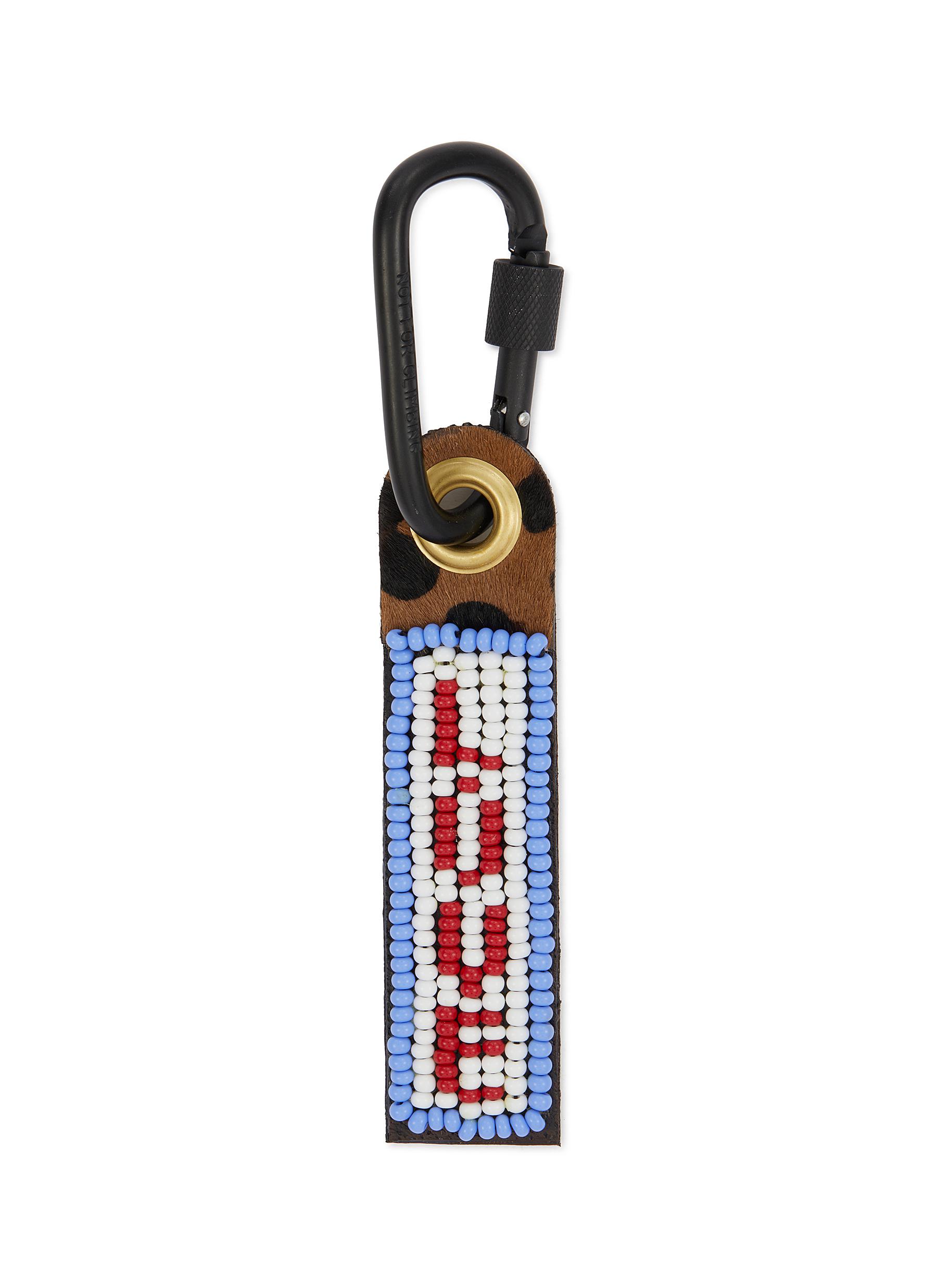 Love Leopard Leather Beaded Keychain