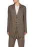 Main View - Click To Enlarge - RICK OWENS  - Lido Single Breasted Panelled Linen Blazer