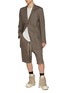 Figure View - Click To Enlarge - RICK OWENS  - Lido Single Breasted Panelled Linen Blazer