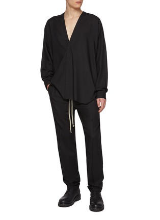 Figure View - Click To Enlarge - RICK OWENS  - Larry Wool Gauze Lido Shirt