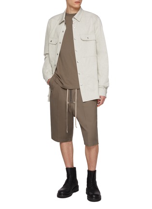 Figure View - Click To Enlarge - RICK OWENS  - Bela Pods Exposed Zipper Shorts