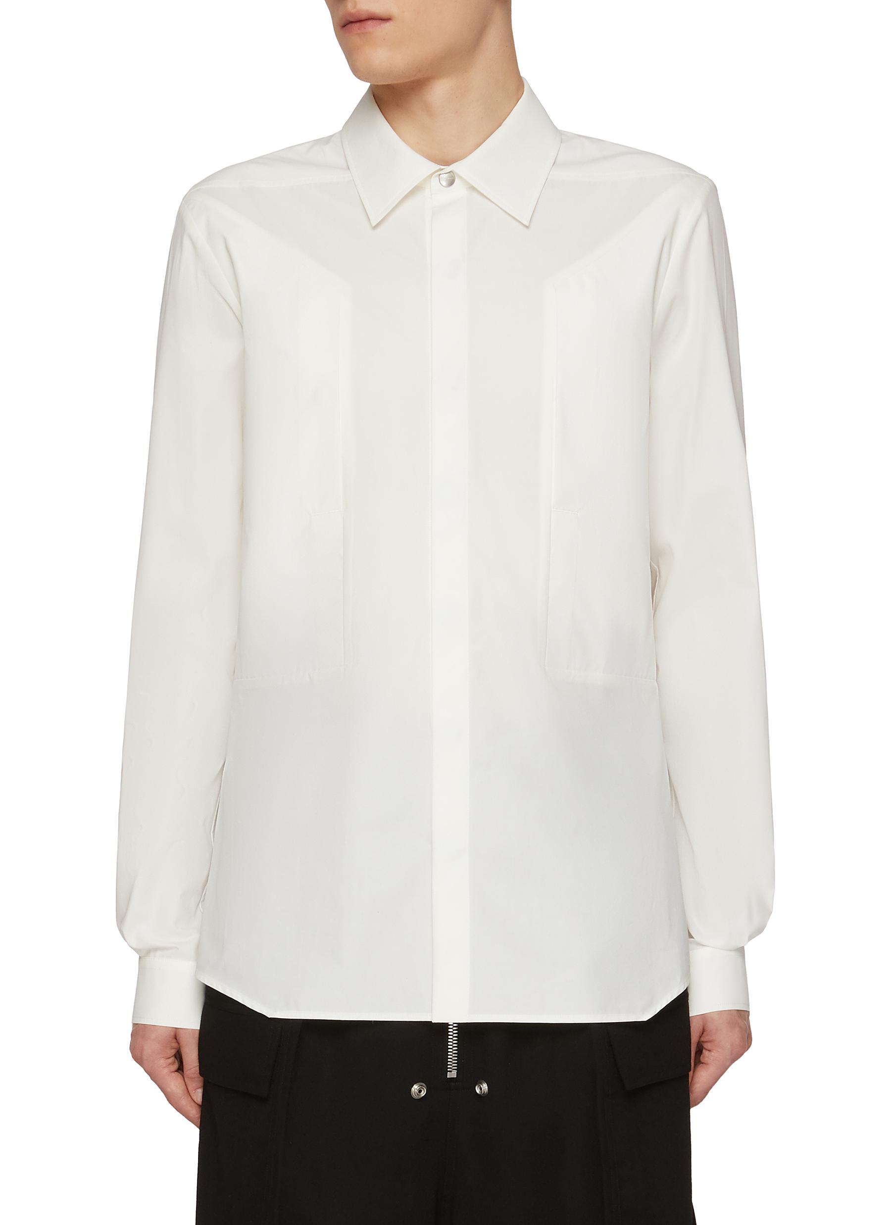 Rick Owens Men Fog Pocket Outershirt in Black