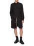 Figure View - Click To Enlarge - RICK OWENS  - Bela Elasticated Drawstring Wool Shorts