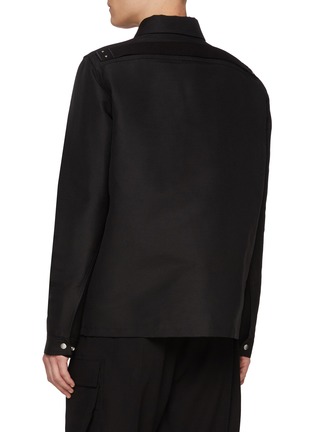 Back View - Click To Enlarge - RICK OWENS  - Brad Heavy Faille Zip Up Jacket