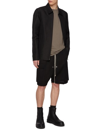 Figure View - Click To Enlarge - RICK OWENS  - Brad Heavy Faille Zip Up Jacket