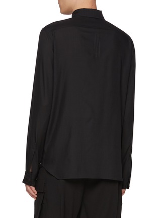 Back View - Click To Enlarge - RICK OWENS  - Wool Gauze Work Shirt