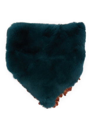 Main View - Click To Enlarge - LANE'S - Swann Rex Rabbit Fur Pheasant Feathers Triangle Scarf