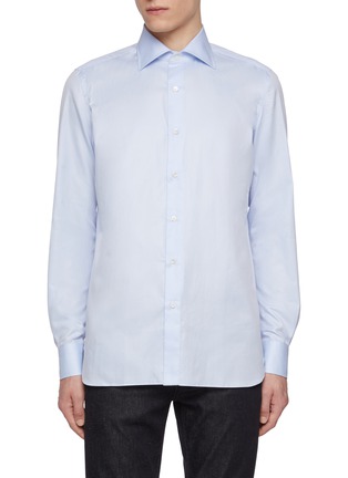 Main View - Click To Enlarge - LUIGI BORRELLI - NAPOLI - Rio Spread Collar Cotton Shirt