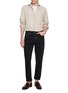 Figure View - Click To Enlarge - LUIGI BORRELLI - NAPOLI - Vesuvio Spread Collar Cotton Wool Shirt