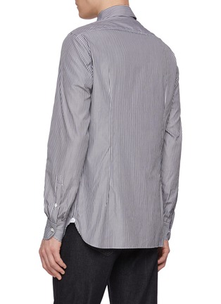 Back View - Click To Enlarge - LUIGI BORRELLI - NAPOLI - Rio Striped Cotton Shirt