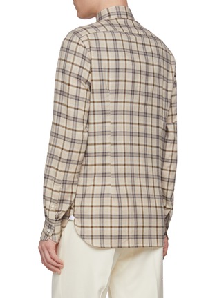 Back View - Click To Enlarge - LUIGI BORRELLI - NAPOLI - Gable Chequered Cotton Wool Shirt