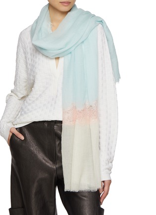 Figure View - Click To Enlarge - LANE'S - The New H Cashmere Lace Panel Shawl