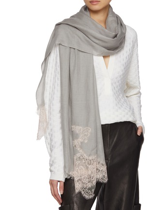 Figure View - Click To Enlarge - LANE'S - The New H Cashmere Silk Lace Shawl