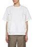 Main View - Click To Enlarge - SACAI - Hybrid Slit Pocket Cotton Poplin T-shirt