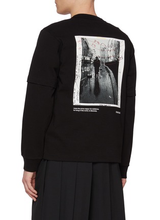 Back View - Click To Enlarge - SACAI - James Dean Layered Sleeves Cotton T-Shirt