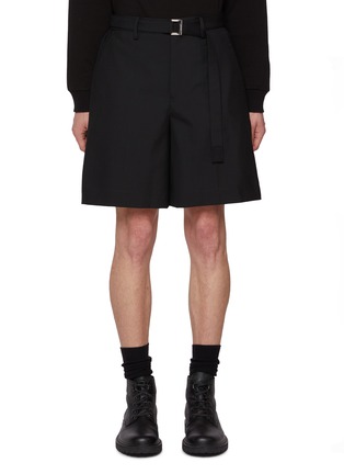 Main View - Click To Enlarge - SACAI - Back Pleats Belted Suiting Shorts