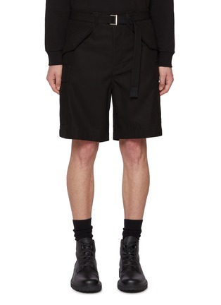 Main View - Click To Enlarge - SACAI - Strap Detail Belted Cotton Shorts