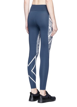 Back View - Click To Enlarge - 2XU - 'Pattern Mid-Rise Compression' performance tights