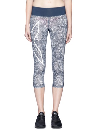 Main View - Click To Enlarge - 2XU - 'Pattern Mid-Rise Compression' performance 3/4 tights