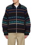 Main View - Click To Enlarge - SACAI - Patterned Multi-Stripe Zip Up Cardigan